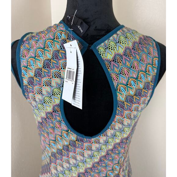 Donna Morgan Blue Multi Dress With Mini Under Dress - Picture 7 of 11